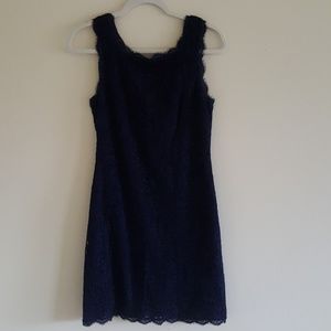 Lace Shell Dress with Hemline Fringe